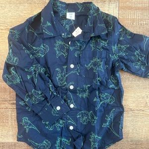 NWT Baby Gap Blue Dino Buttondown